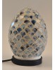 The Grange Collection Blue & White Mosaic Egg Lamp 14.5x14.5x21.5cm