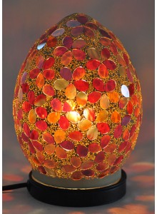 The Grange Collection White Mosaic Egg Lamp 18.5x18.5x26.5cm