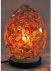 The Grange Collection Red & Amber Mosaic Egg Lamp 14.5x14.5x21.5cm