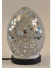 The Grange Collection White Mosaic Egg Lamp 14.5x14.5x21.5cm