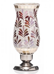 The Grange Collection Mosaic Vase Lamp in Red 12x12x27cm