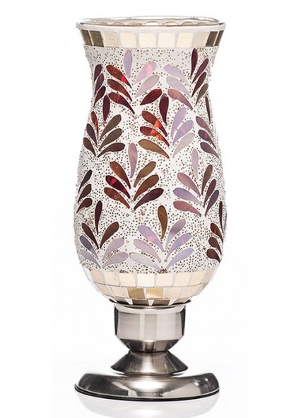 The Grange Collection Mosaic Vase Lamp in Red 12x12x27cm
