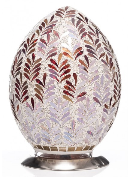 The Grange Collection Mosaic Egg Lamp in Red 22.5x22.5x31.5cm