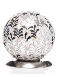 The Grange Collection Mosaic Ball Lamp in Silver 20x20x19cm