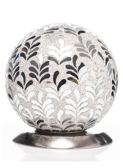 The Grange Collection Mosaic Ball Lamp in Silver 20x20x19cm