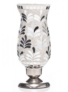 The Grange Collection Mosaic Vase Lamp in Silver 12x12x27cm