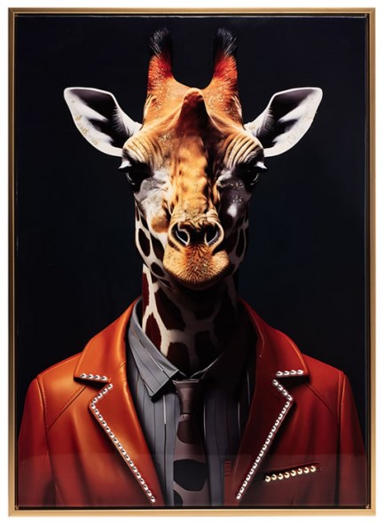 Stonewall Gallery Framed & Textured Picture - Giraffe Portrait 52.5x72.5x2.8cm