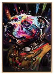Stonewall Gallery Framed & Textured Picture - Pitbull Portrait 52.5x72.5x2.8cm