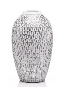 The Grange Collection Silver Decorative Vase 19.5x19.5x34cm
