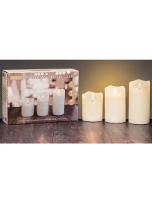 The Grange Collection Candle LED Candle Set of 3 in Ivory