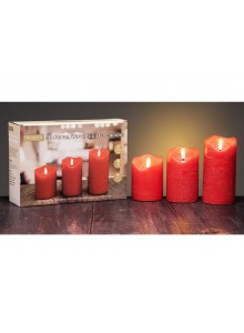 The Grange Collection Candle LED Candle Set of 3 in Red