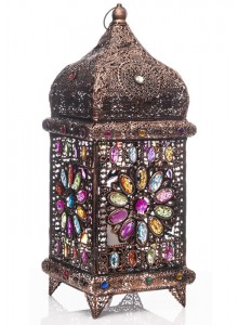 The Grange Collection Bronze Moroccan Table Lamp (21x21x53cm)