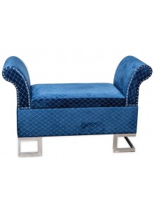 The Grange Collection Blue Luxury Love Seat with Storage 102x40x68cm