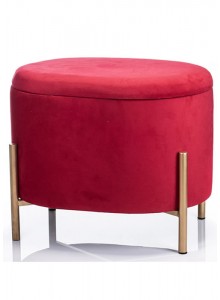 The Grange Collection Cranberry Luxury Footstool with Storage 45x33x38cm