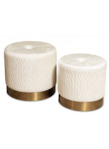 The Grange Collection Set of 2 Pouffes 41x41x37cm & 34x34x33cm