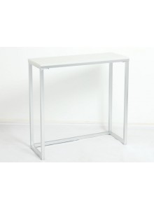 The Grange Collection Chrome Console Table with White Marble Top