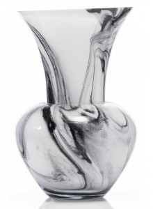 The Grange Collection Marble Grey Effect Glass Vase 16.5x25cm