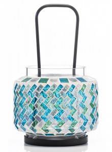 The Grange Collection Mosaic & Metal Effect Vase 17.5x28cm