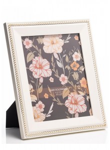 The Grange Collection Ivory & Gold Beaded Frame 8x10in