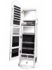 The Grange Collection White Rotating Mirrored Jewellery Cabinet 164x56cm