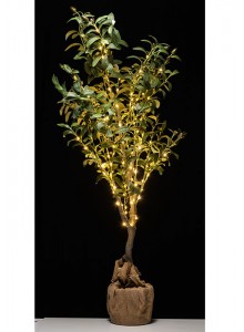 The Grange Collection Light Up Faux Olive Tree with Sackcloth Base