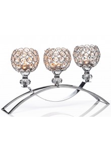 The Grange Collection Crystal 3-Candle Holder 23x10x41cm