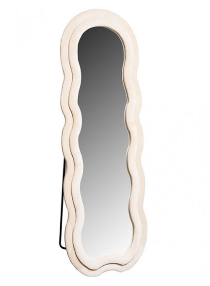 The Grange Collection Chic Wave Velvet Fawn Mirror 54x160cm