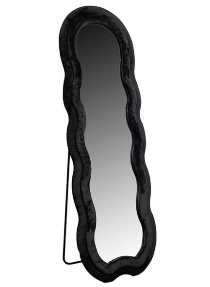 The Grange Collection Chic Wave Velvet Black Mirror 54x160cm