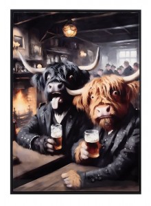 Stonewall Gallery Framed Picture Bulls at the Bar 50x70cm
