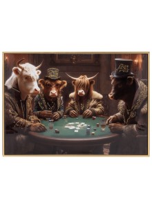 Stonewall Gallery Framed Picture Bulls Poker Night 50x70cm