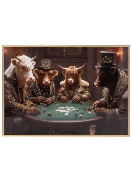 Stonewall Gallery Framed Picture Bulls Poker Night 50x70cm