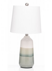 The Grange Collection Ceramic Two-Tone Lamp Green Grey 63.5x25.4x30.5x25.4cm