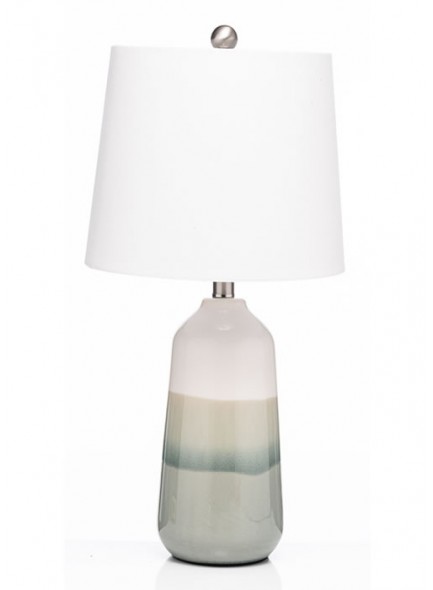 The Grange Collection Ceramic Two-Tone Lamp Green Grey 63.5x25.4x30.5x25.4cm