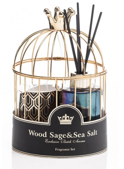 The Grange Collection Scented Cage Set in Wood Sage & Sea Salt