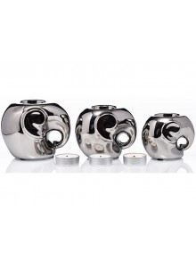 The Grange Collection Silver Mirrored Set of 3 Tealight Holders