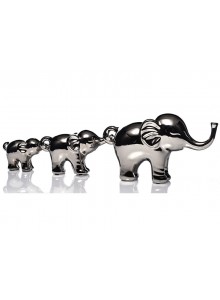 The Grange Collection Silver Mirrored Elephant Family of 3