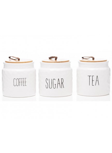 The Grange Collection Ceramic Tea, Coffee, Sugar Jars 13.5x13.5cm