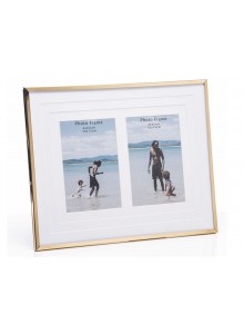 The Grange Collection Gold Mounted Double Photo Frame 4x6in