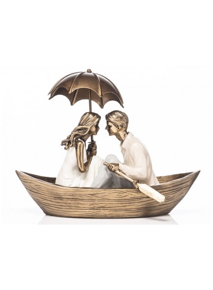 The Grange Collection Rainy Day Couple in Boat 13cm