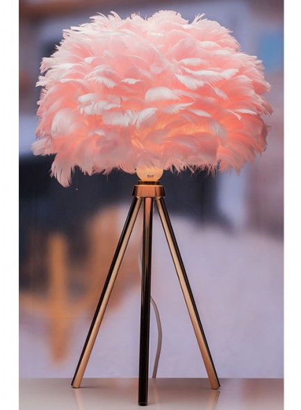 The Grange Collection Feather Shade Tripod Table Lamp