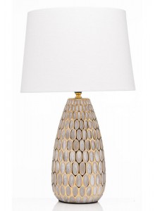 The Grange Collection Grey & Honeycomb Design Lamp 33x55cm