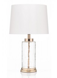 The Grange Collection France Gold & Crackled Effect Glass Lamp 28x49cm