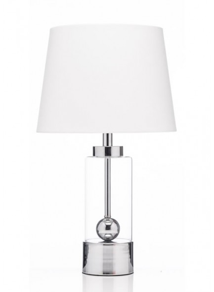 The Grange Collection Silver & Glass Lamp 28x48cm