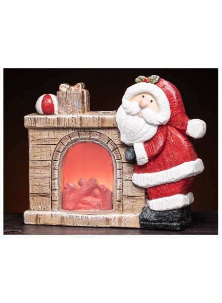 The Grange Collection Santa with LED Fireplace 33.5x12.5x28.5cm