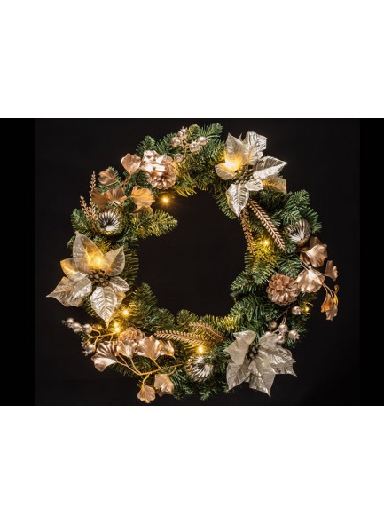 The Grange Collection LED 20-Light Christmas Wreath 50cm