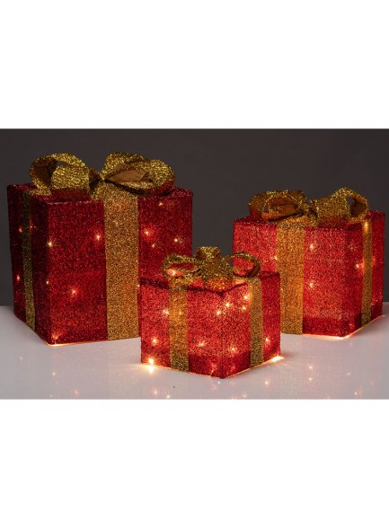 The Grange Collection LED Christmas Boxes 15/20/25cm