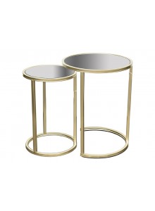 The Grange Collection Round Interlocking Mirror Tables, Set 2