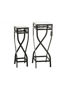 ARTMODA Iron Tables with Glass Top - Set 2