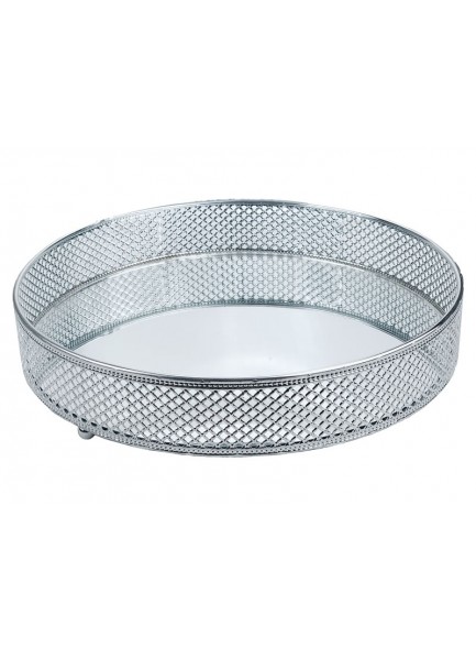 The Grange Collection Metal Tray with Mirror Base