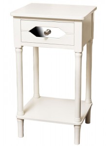 The Grange Collection Farmhouse White 1-Drawer Side Table 40x35x72cm